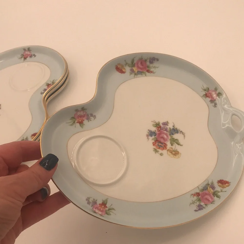 Set of 4 Vintage (1930s)‎ Noritake Snack Plates